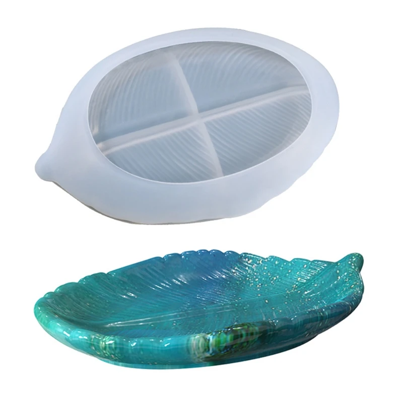 

Формы для подставок из смолы, лоток для хранения листьев, силиконовые формы для подставок из агата, глянцевые формы для подставок для рукоде...