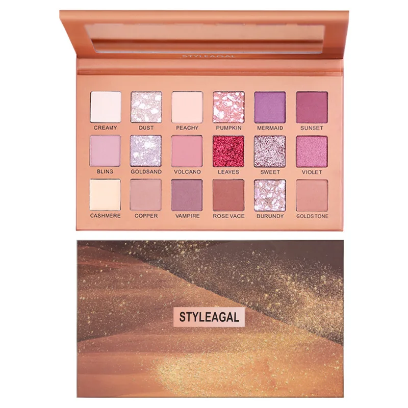 18 цветов прессованные матовые блестящие тени для век Палитра водостойкие