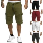 Шорты-карго мужские свободные, однотонные плиссированные шорты, летние модные боевые шорты с Кулиской
