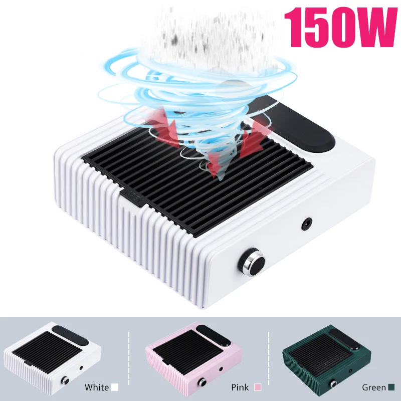 150W High Power Nail Dust Collector Vacuum Cleaner Portable Vacuum Cleaner Fan Nail Polish Gel Remover Dust With Reusable Filter