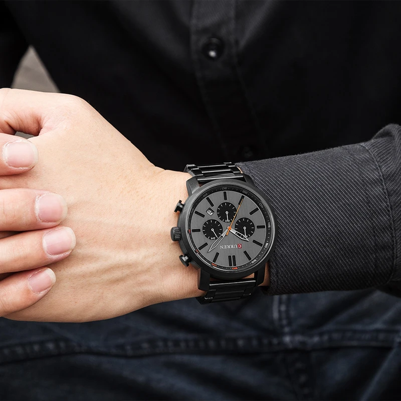 

CURREN Fashion Men's Quartz Analog Watch Men Casual Sport Watches Chronograph Stainless Steel Band Male Clock Relogio Masculino