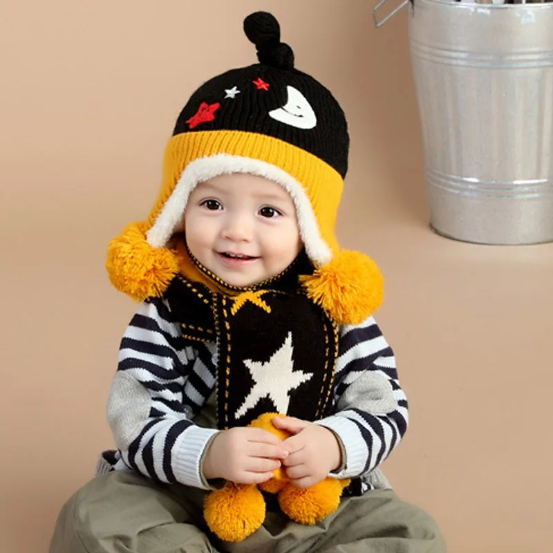 Осенне-зимний детский костюм с шапкой для детей от 6 месяцев до 3 лет вязаная шапка