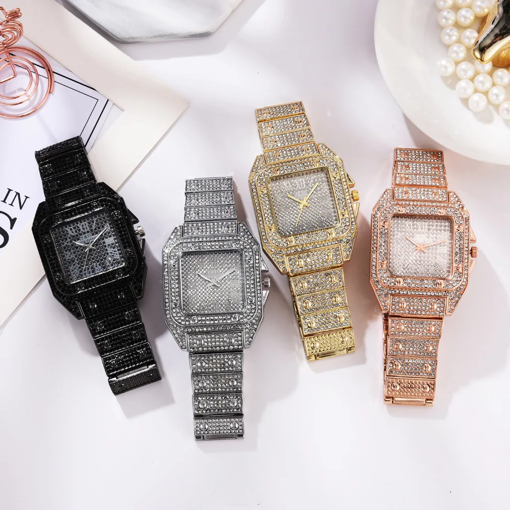 Часы наручные женские кварцевые из нержавеющей стали квадратные Роскошные