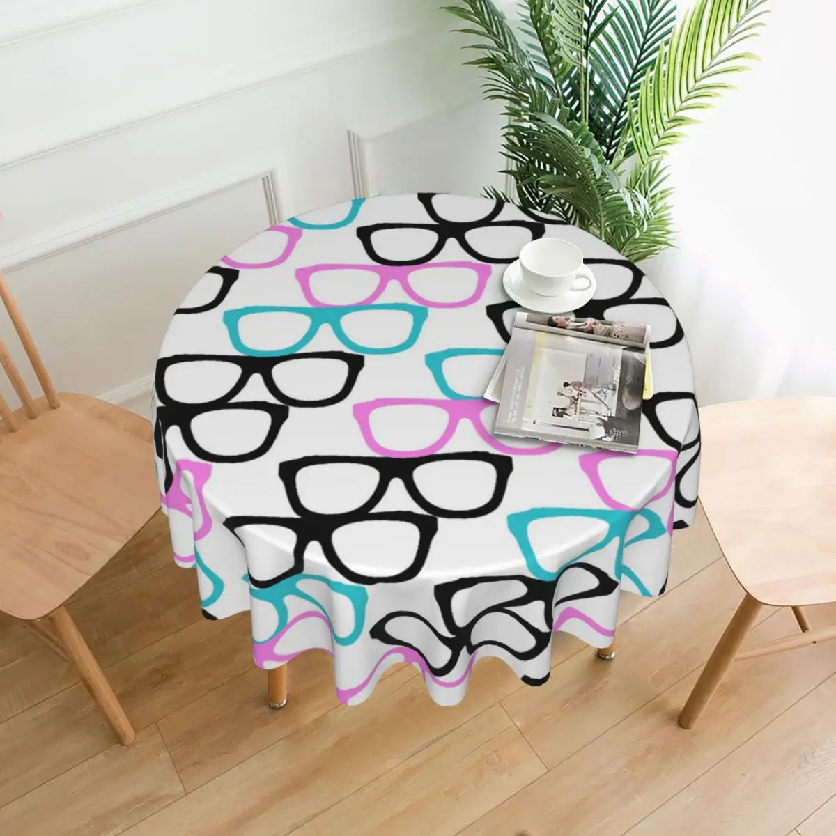 

Round cotton tablecloth, color stripe washable tablecloth, used for wedding banquet, kitchen, home decoration