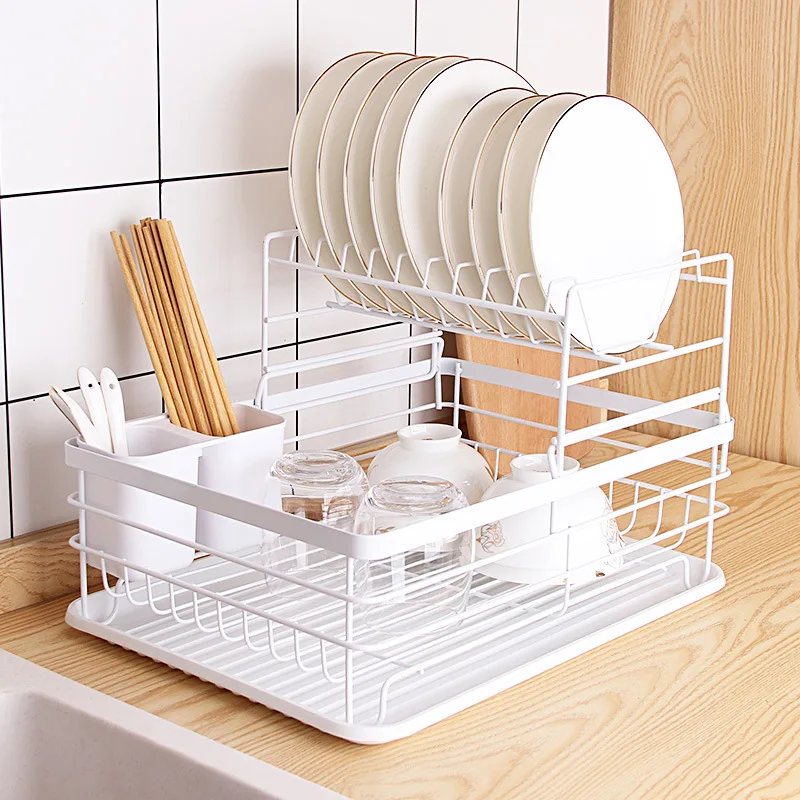 

Dish Drying Rack Multipurpose Large Capacity Easy Installation Counter Storage for Kitchen M56