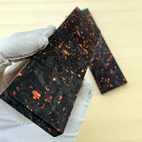 1 Piece New Marbled CF Carbon Fiber Marble Black Resin Board for DIY Knife Handle Material Copper Powder Compression Patch Plate