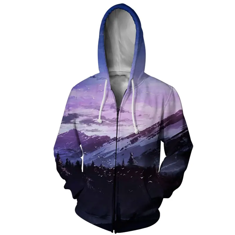 

JUMEAST Мужская толстовка на молнии, модная уличная одежда, 3D печать, закат, облако, молния, капюшон для мужчин, с длинным рукавом, свитшот, женск...