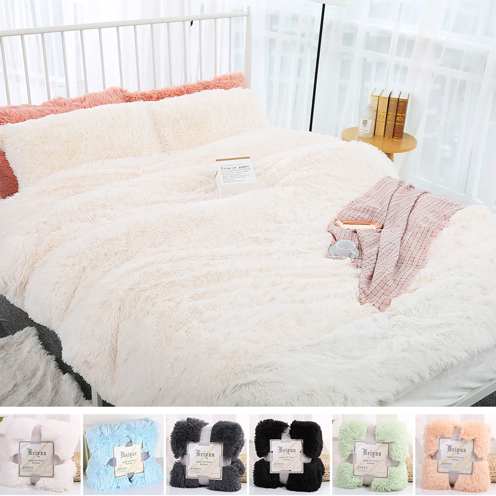 Нордическое супер мягкое пушистое меховое плюшевое одеяло уютное с пушистым