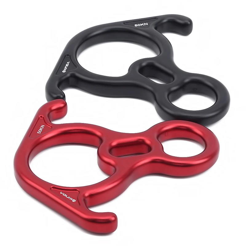 

Outdoor Aluminum Alloy Rock Climbing Durable 8 Word Ring Ox Horn Hoop Abseiling Device Downhill Slow Down Descender