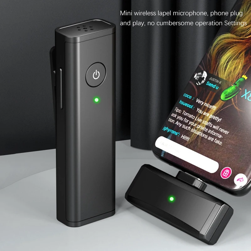 Беспроводной петличный микрофон Type C для телефона Android Youtube Facebook прямых эфиров
