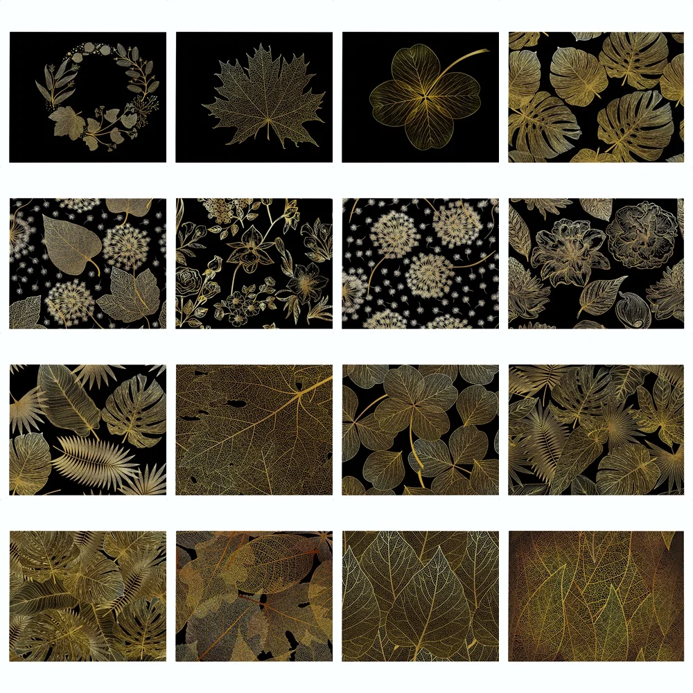 

Black Bronzing Tropical Leaves Cotton Linen Kitchen Placemat Dining Table Western Food Cup Coaster Pads Dish Mats Home Decor