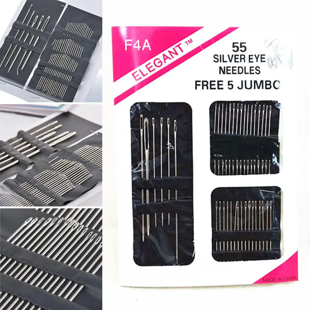 55 шт Нержавеющая сталь Швейные иглы резьбы шпильки дома DIY искусство ремесла