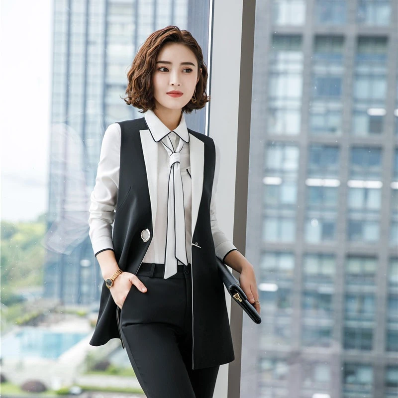 Модный стильный средней длины жилет и для женщин деловая рабочая одежда