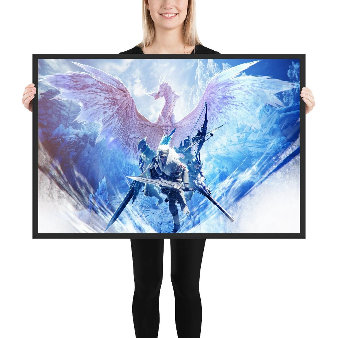 

Монстр Хантер мир Iceborne видео игра Холст плакат дома картины для украшения стен (без рамки)