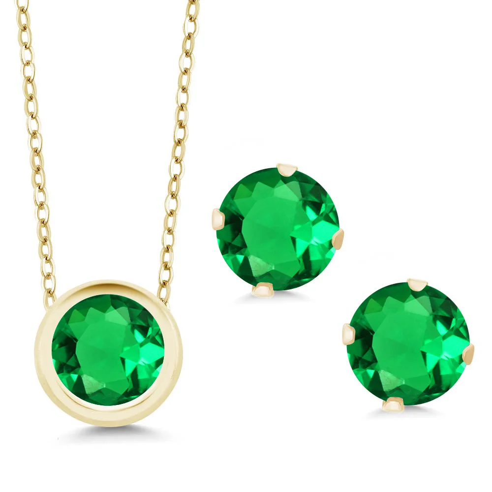 Настоящее 14K желтое золото Модные Ювелирные наборы для женщин 3 00 Ct Круглый