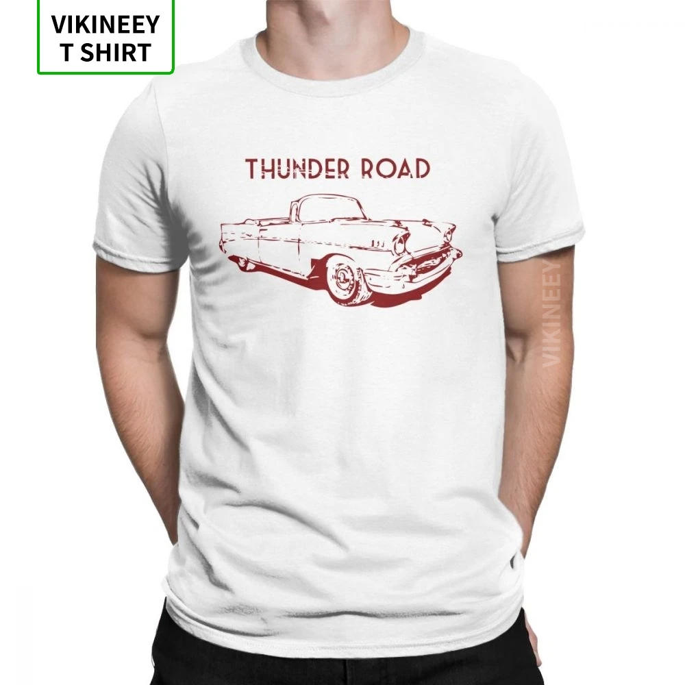 Футболка мужская с принтом Thunder Road винтажная хлопковая рубашка коротким рукавом