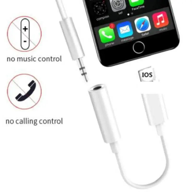 

For iPhone 7 6 8 11 X Earphone AUX Adaptador For Lightning To 3.5mm Female Male Charger Adapter I O S 11 12 13 Headphone Adapter