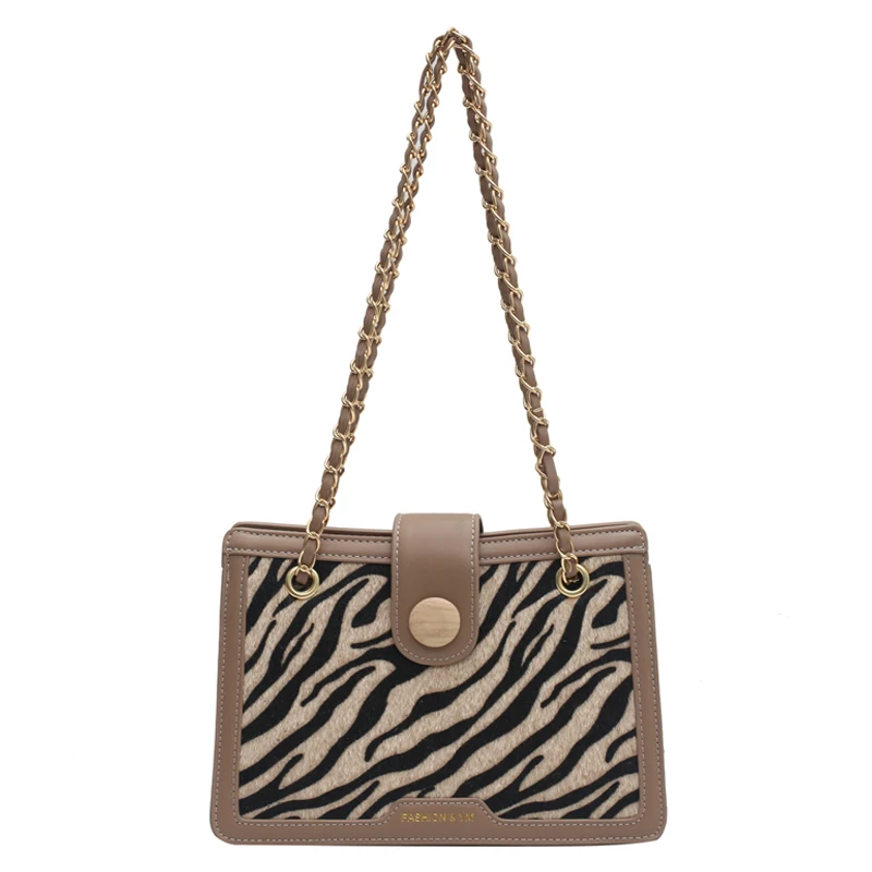 

Zebra pattern Square Tote bag 2020 Fashion New High quality PU Leather Women's Designer Handbag Chain Shoulder Messenger Bag