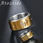 Золотое кольцо Atoztide из нержавеющей стали с цирконом вращающееся кольцо для отца, матери и ребенка, модный дизайн для женщин и семьи, ювелирные изделия для девочек