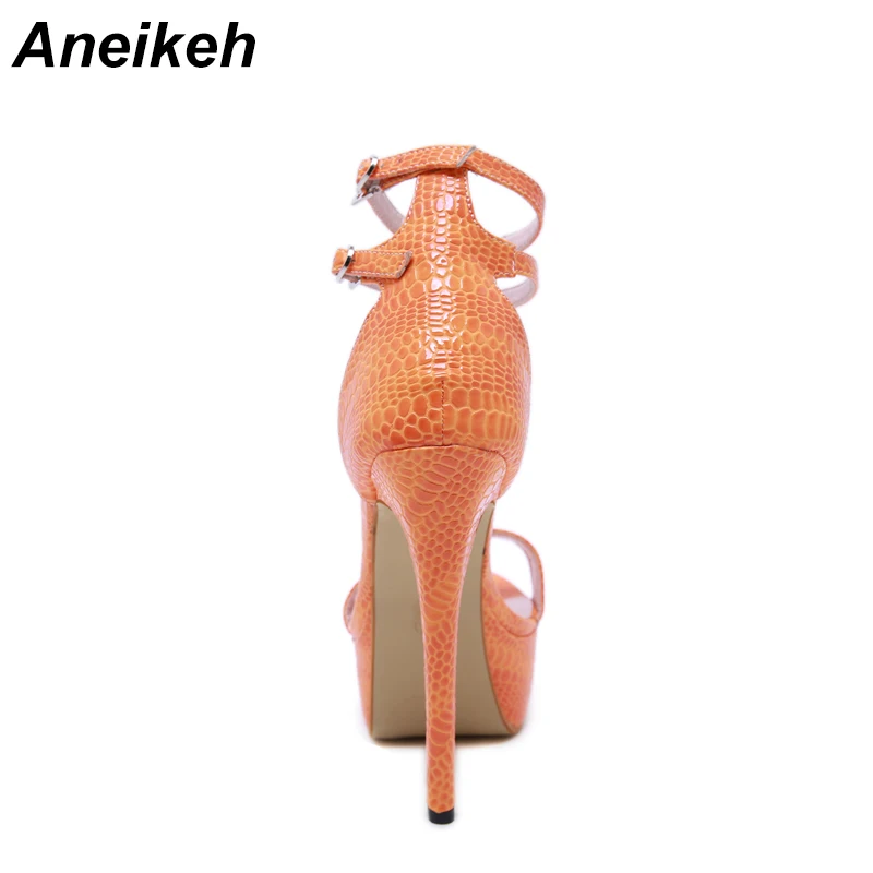 Aneikeh весенние элегантные модные женские сандалии из искусственной кожи с