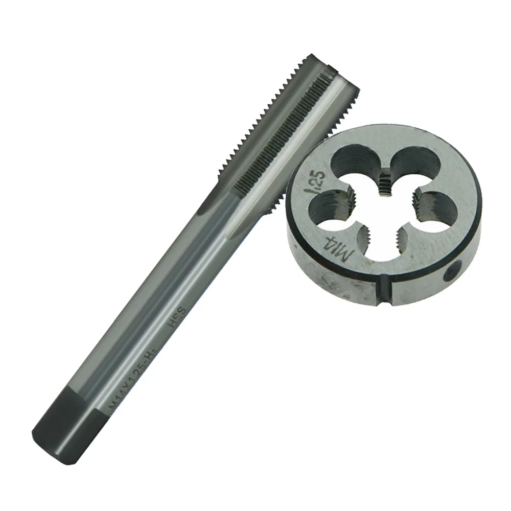 

Set Thread tap die 14mmx1.25mm Straight flute Metalworking High speed steel
