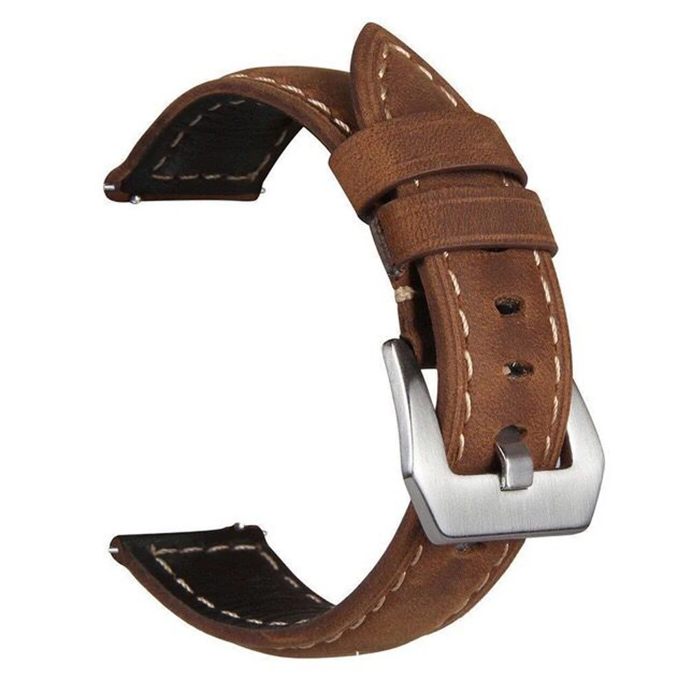 

20 22mm Replacement Strap watchBand for Samsung Galaxy Watch 42 46mm Wristband Genuine Leather Release Strap For Vivoactive 3 4