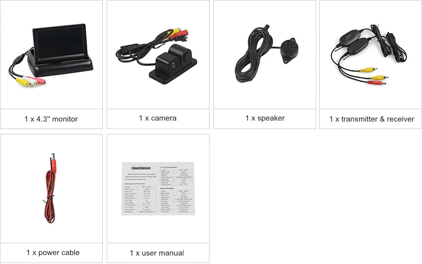 DIYKIT беспроводной 4,3 дюймов складной цветной TFT ЖК-монитор для автомобиля+ водонепроницаемый парковочный радар Датчик Автомобильная камера система парковки Комплект