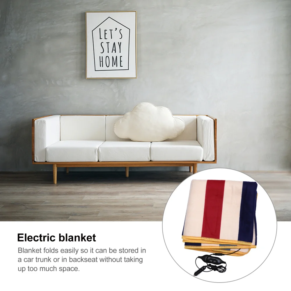 

Electric Car Blanket 12V Heated Car Blanket Travel Electric Blanket for Trunk
