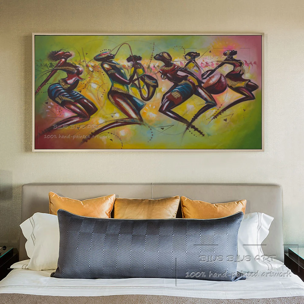 Ручная роспись африканские искусства африканское племя женщина танцы и игра