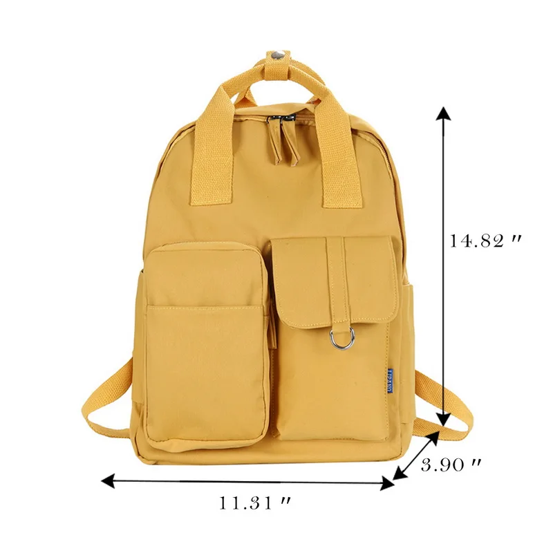 Женский холщовый рюкзак водонепроницаемый Розовый школьный для ноутбука сумка