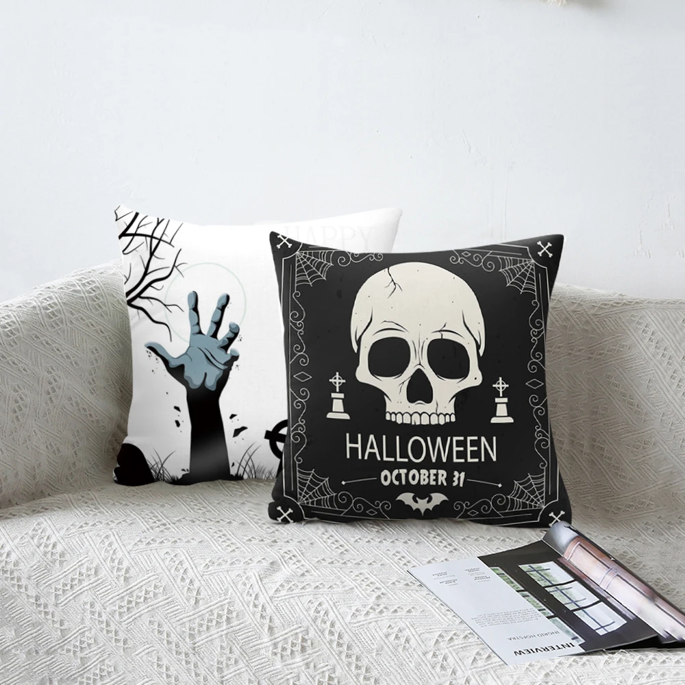 16 Styles Halloween Cushion Cover Skull Witch Letter Throw Pillow Printed Decorative Case For Sofa Bedroom | Дом и сад
