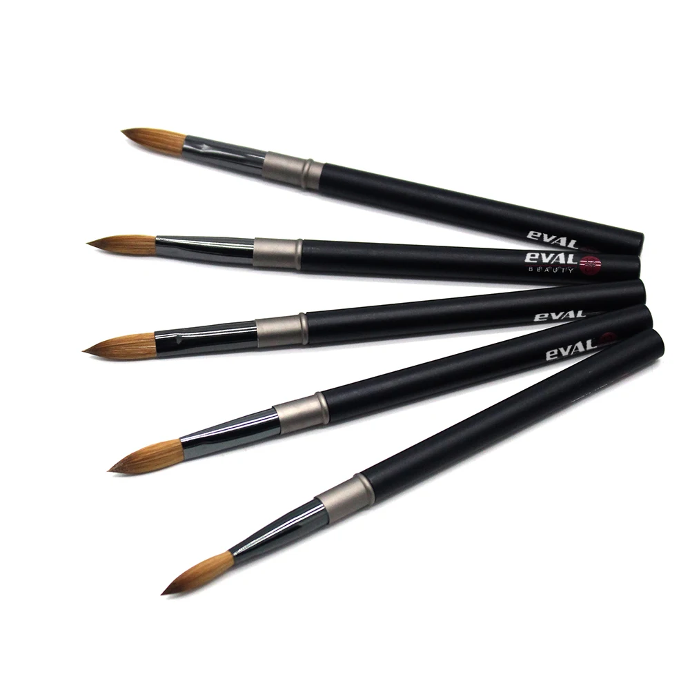 

Черная акриловая кисть для ногтей, Kolinsky, соболиный ворс, кисть для пудры, круглые кисти для дизайна ногтей