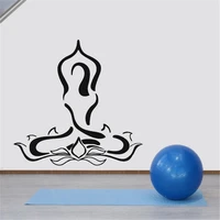 female fitness wall sticker pvc removable yoga wall decals stickers for bedroom living room home decoration mural
