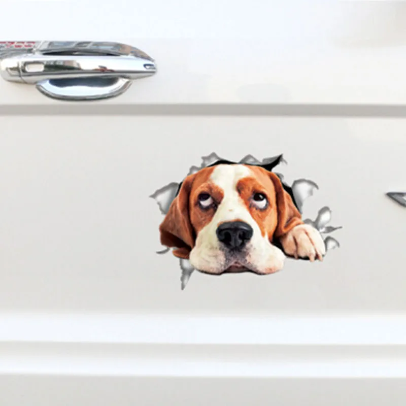 

13*17cm Fashion Car Stickers 3D Stereo Anime Funny Creative Personality Kitten Dog Simulation Stickers Car Styling Accessories