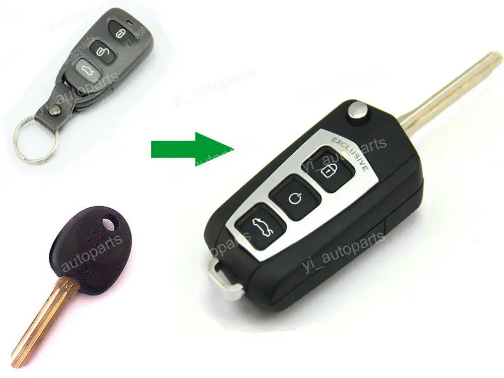 Чехол-книжка для ключа с тремя кнопками складной подходит Hyundai Sonata 06-10 2 цвета