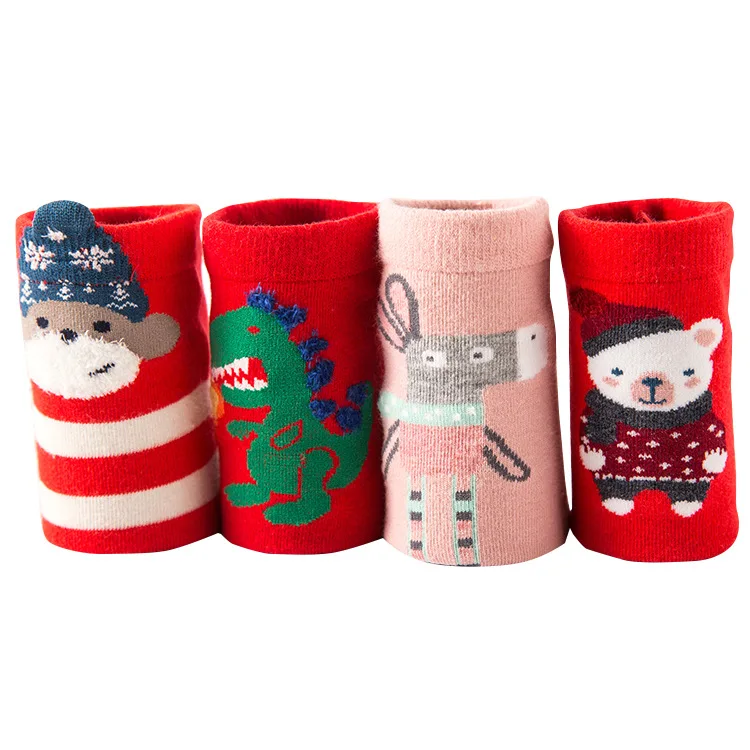 Рождественские носки Детские хлопковые с рисунком из мультфильма осенне зимние