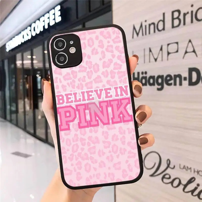 

I love pink pattern Phone Case Matte Transparent for iPhone 7 8 11 12 s mini pro X XS XR MAX Plus cover funda shell