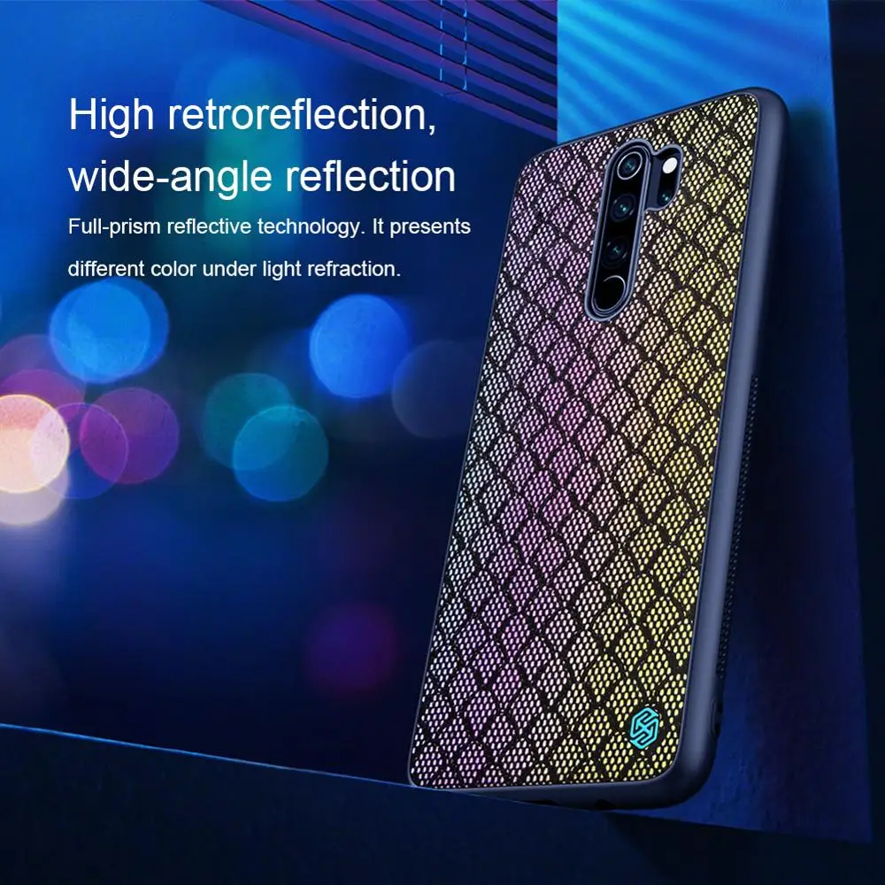 Для Xiaomi Redmi Note 8 Pro Note8 Pro Чехол мерцающий чехол s Nillkin Жесткий ПК+ Мягкий ТПУ градиентный полиэстеровый светоотражающий чехол