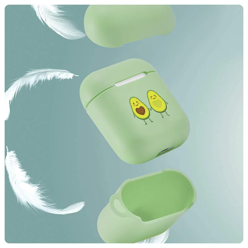 Симпатичный чехол авокадо airpod для Airpods 2 1 наушников Air pods роскошный матовый