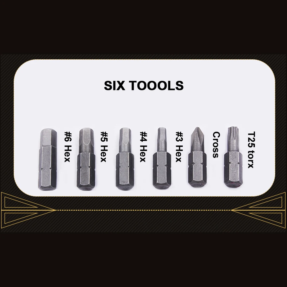 

Portable Bike Multitool Bike Repair Tool Multi-Function in Crank with Hex Wrench Screwdriver Bits