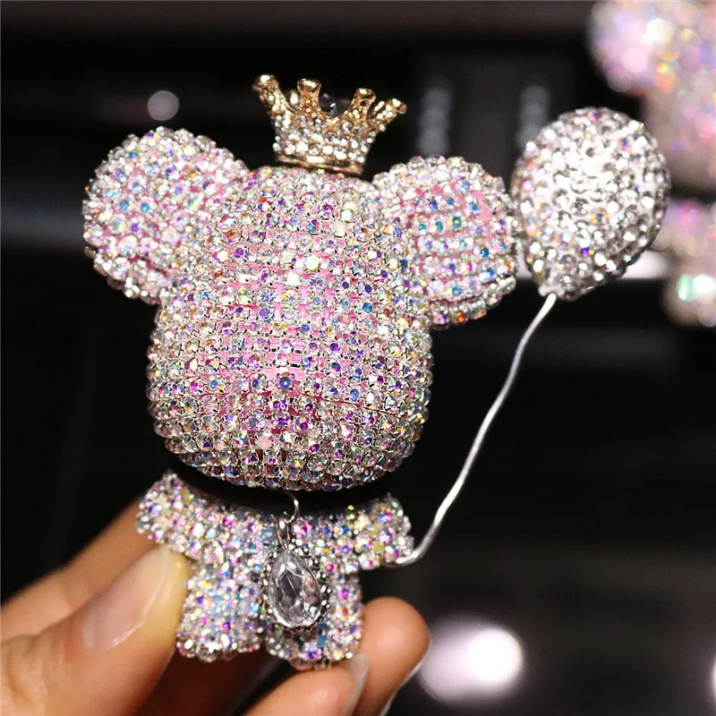 Автомобильный креативный милый медведь украшенный бриллиантами автомобильный