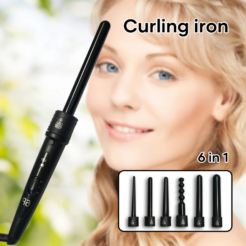 

6 in 1 Tube Changing Curling Set With LED and Temperature Adjustment Function for Beauty Styling ND998