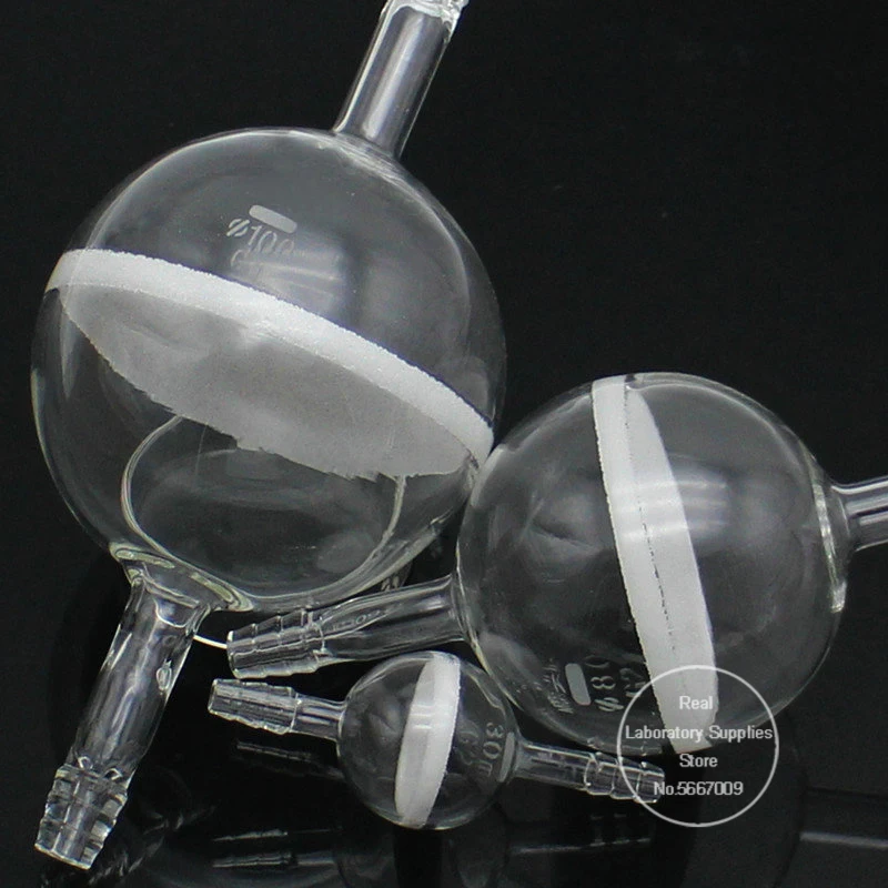 1PCS Lab Glass 30mm To 120mm Glass Sand Core Filter Ball Funnel, Glass Chemistry Spherical Filter Glassware