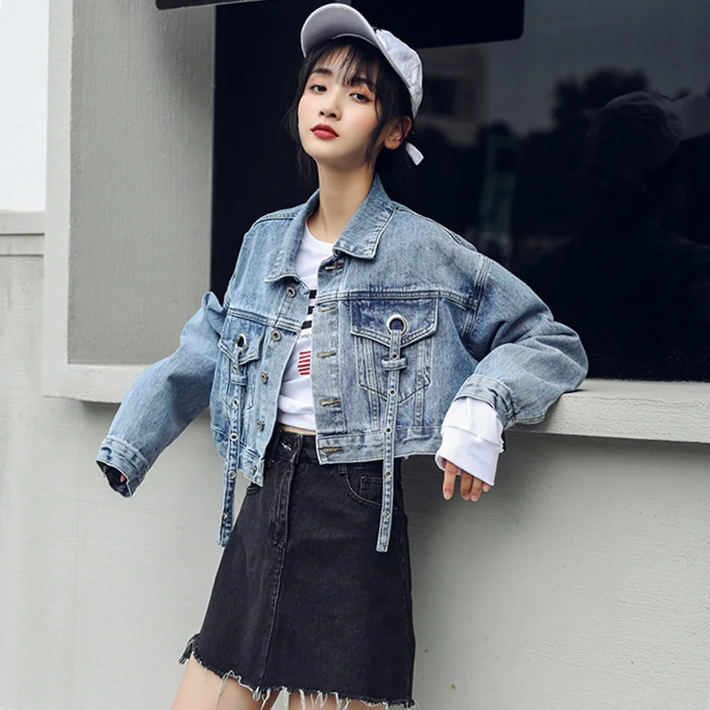 ZQLZ Vintage Jeans Jacket Women 2020 New Loose Short Jean Coats Female Streetwear Casual Washing Autumn Denim Mujer | Женская одежда