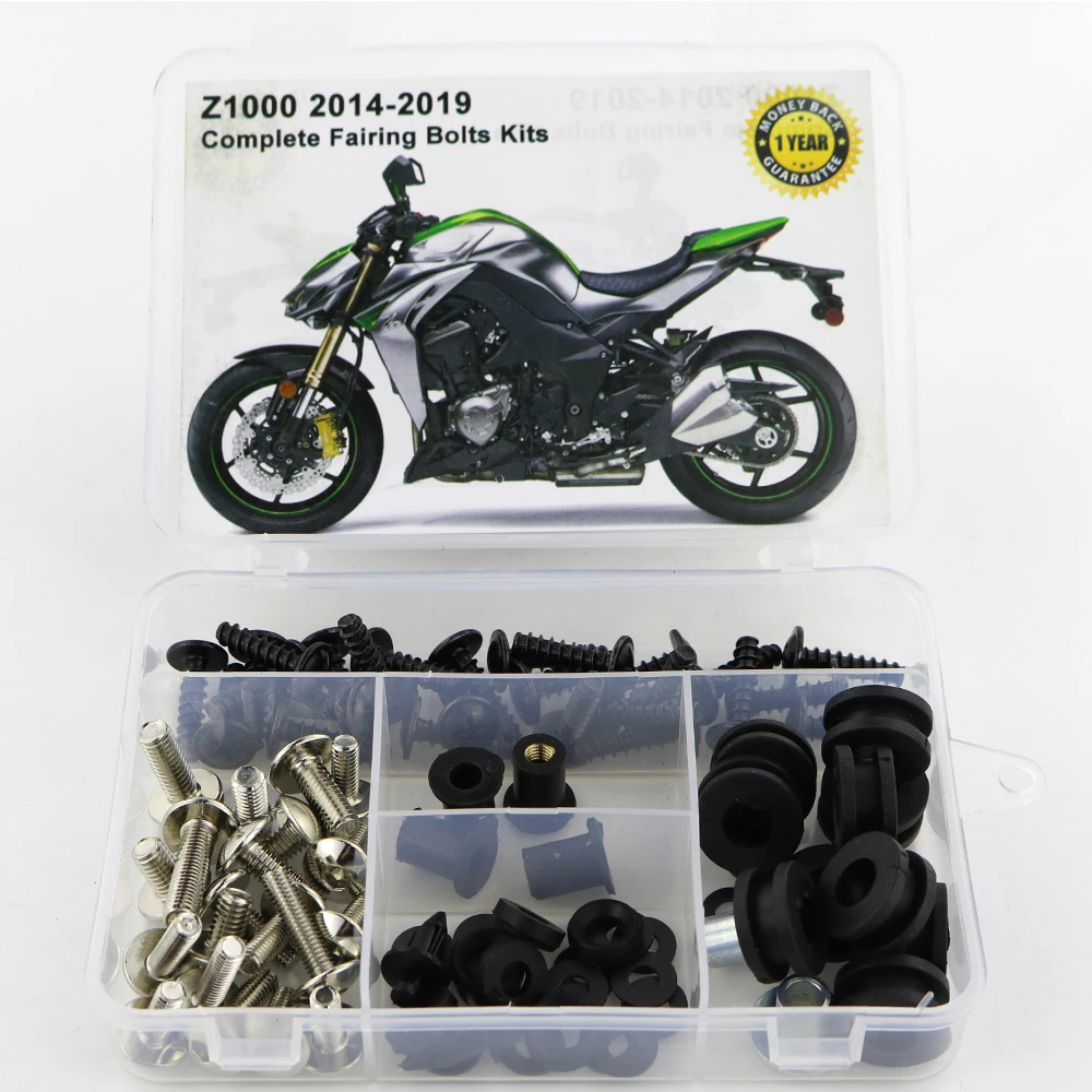Silver Для Kawasaki Z1000 обтекатель мотоцикла Полный Обтекатель Болты Комплект стальной обтекатель зажимы гайки - Цвет: Silver