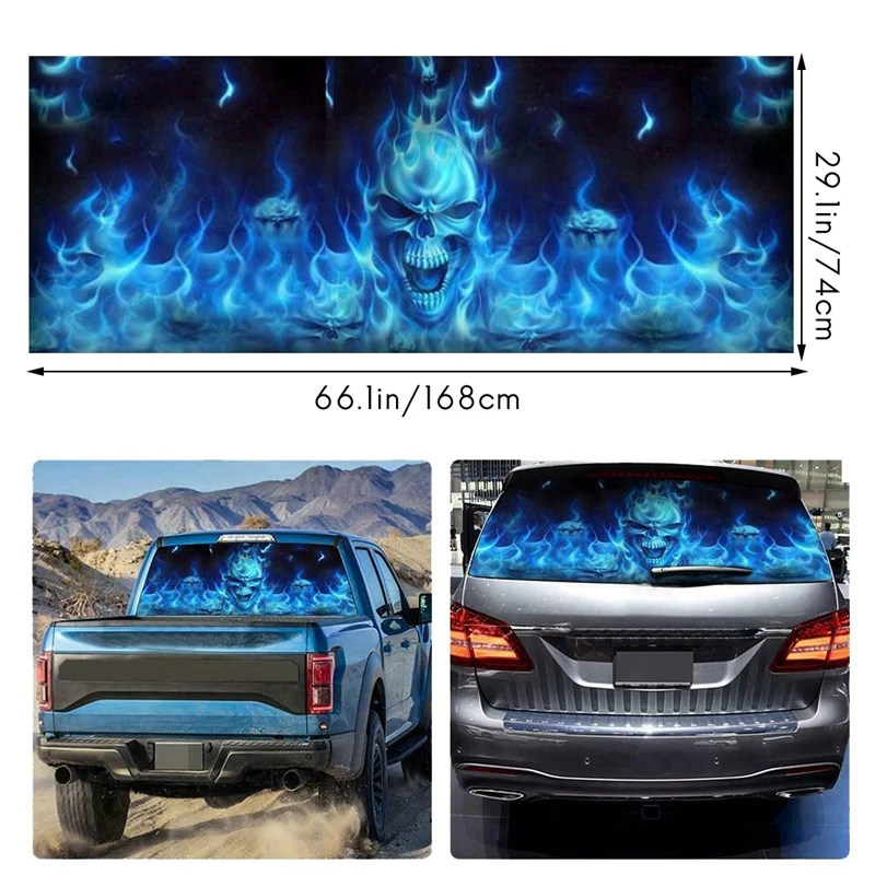 

Одностороннее видение для Φ Pickup 3D заднее лобовое стекло, заднее окно постер для стекла 66,1x29,1 дюймов