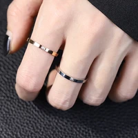 korean ultra fine titanium steel ring white gold inlaid with zircon ring fashion couple ring stainless steel joint accessories
