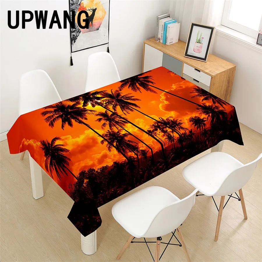 

Пляжная Кокосовая скатерть с деревом 3D печатная крышка стола прямоугольная скатерть Свадьба День Рождения Вечеринка кухня домашний декор