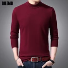 Новинка 2022, модный брендовый свитер с воротником хомут для мужчин, пуловеры, Облегающие джемперы, вязаный свитер, повседневная одежда в Корейском стиле для мужчин