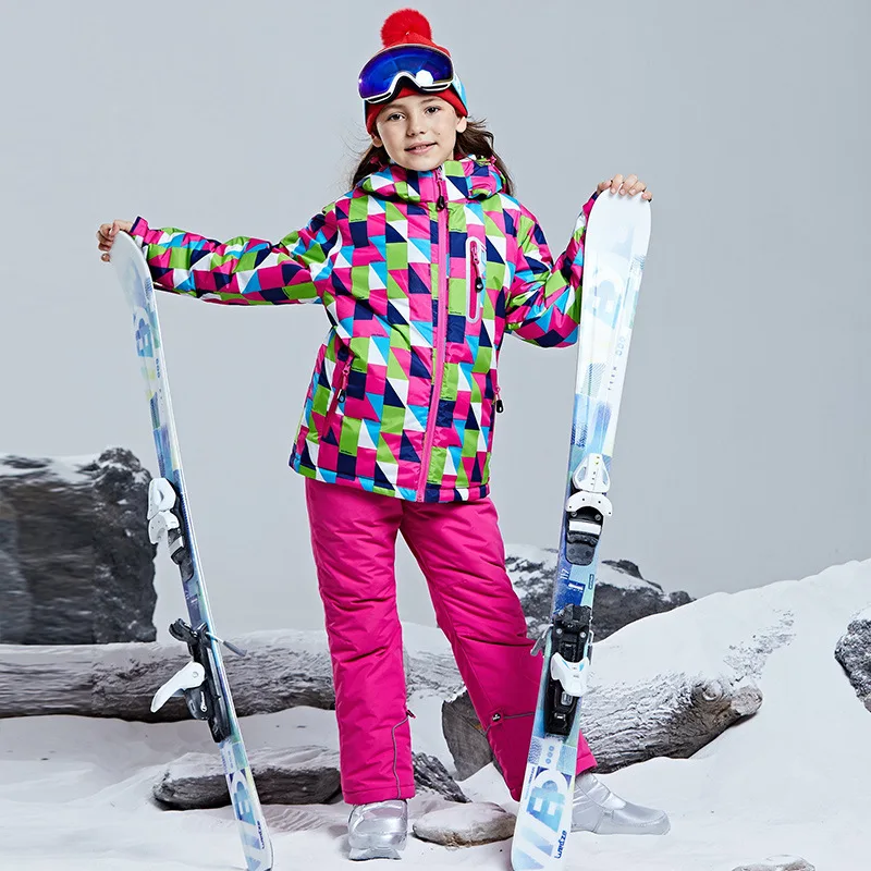 

JO&MI 2020 winter children's ski suit winter waterproof super warm colorful girl & boy snow ski jacket and pants